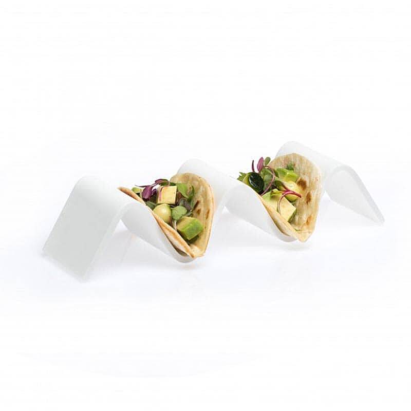 100% Chef Akrilik 2'li Taco Sunum Tabağı, Estetik Tasarım, 21x6x4.5 cm - 1