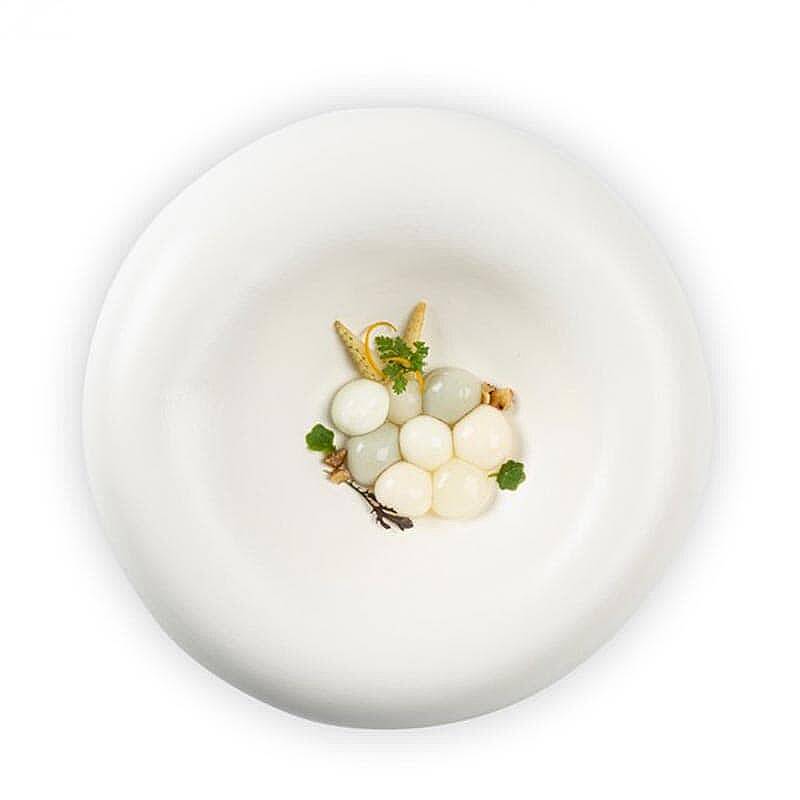 100% Chef Dune Porselen Sunum Tabağı, Özel Tasarım, Mat, 27x7 cm, Beyaz - 1