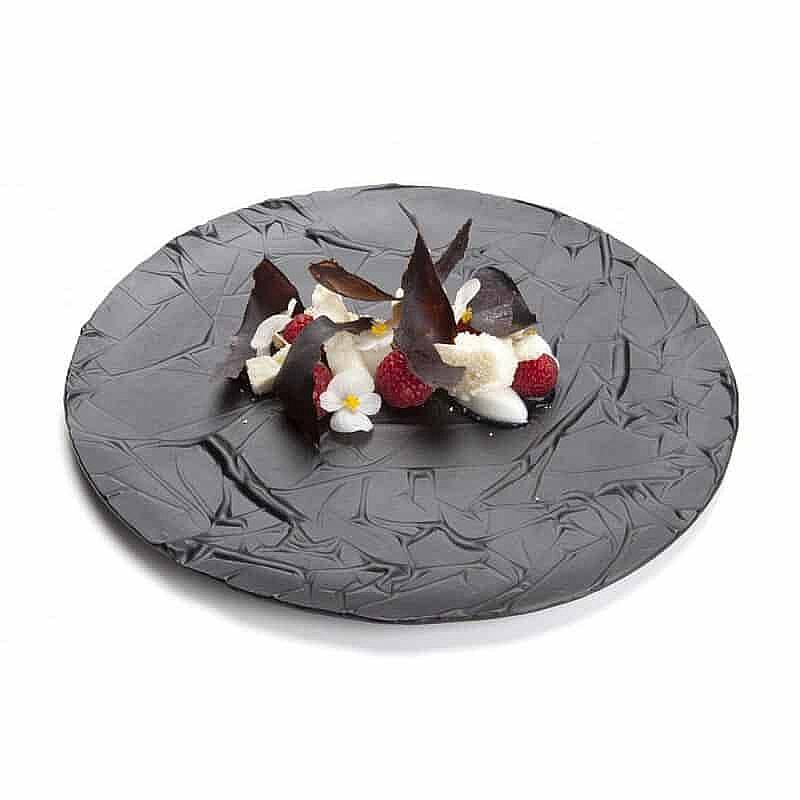 100% Chef Erimiş Cam Sunum Tabağı, Özel Tasarım, 27 cm, Siyah - 2