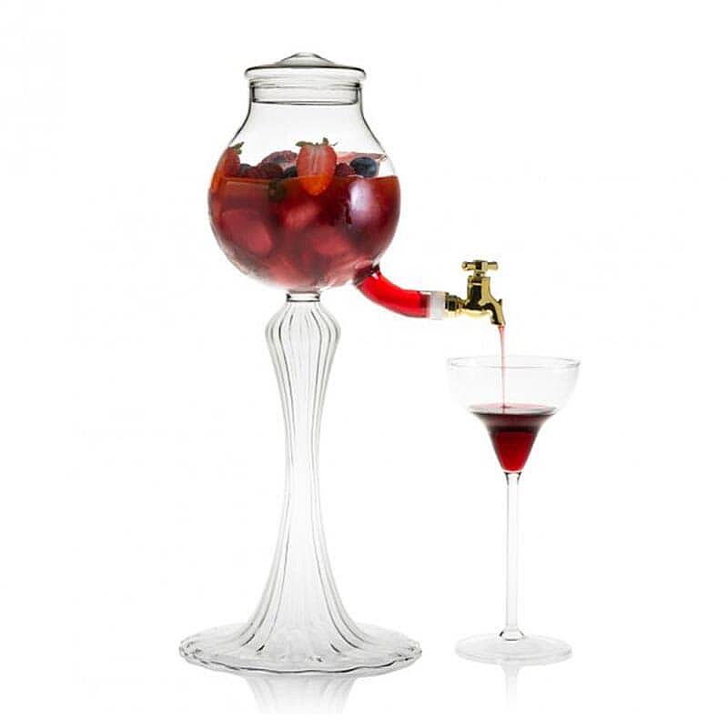 100% Chef Musluklu Cam Kokteyl Servis Sürahisi, Şık Tasarım  600 ml - 2