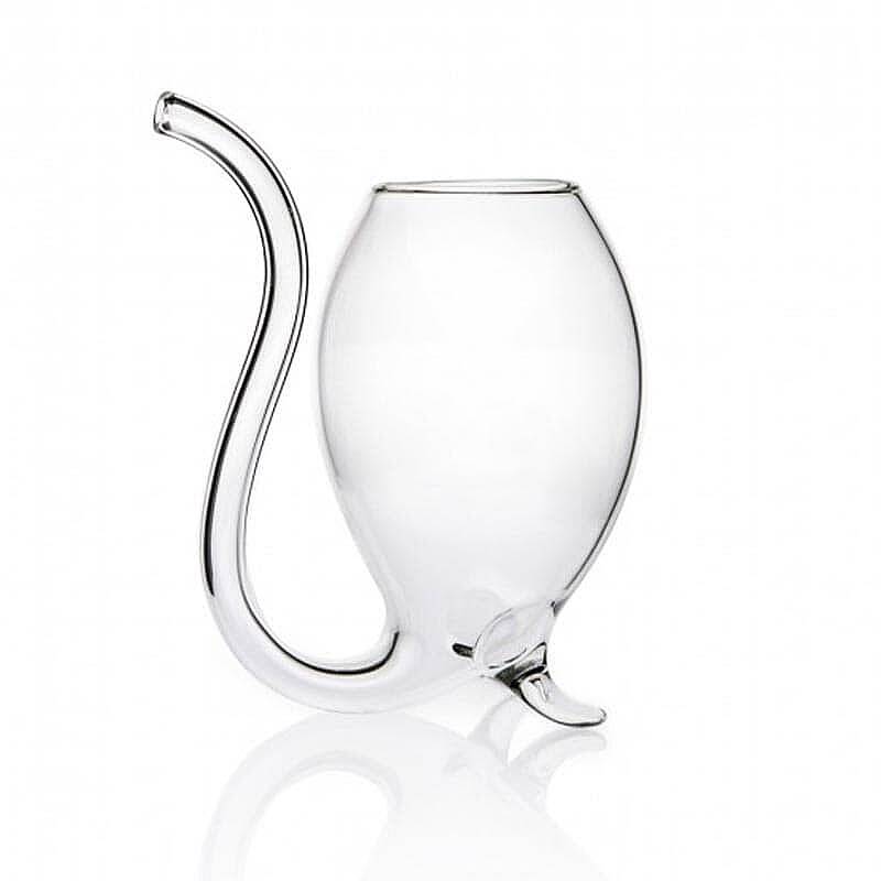 100% Chef Pipetli Cam Kedi Bardağı, Modern Tasarım, 170 ml - 1