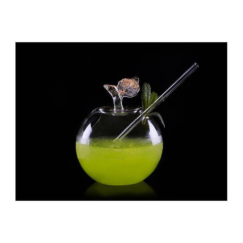 100% Chef Pipetli Elma Cam Kokteyl Bardağı, Özel Tasarım, 250 ml - 2