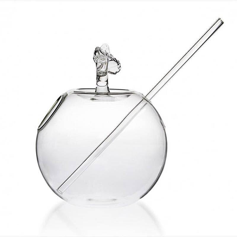 100% Chef Pipetli Elma Cam Kokteyl Bardağı, Özel Tasarım, 250 ml - 1
