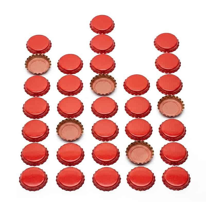 100% Chef Şişe Kapağı, Ø3 cm, 100 Adet, Kırmızı - 1