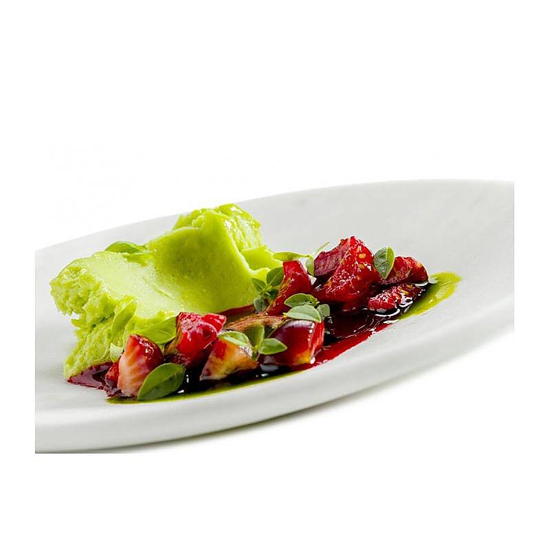 100% Chef Smooth Rim Mermer Gastronomi Sunum Tabağı, 30 cm, Beyaz - 2