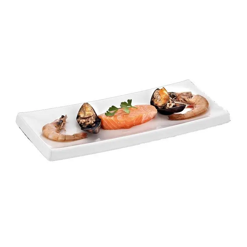 Biradlı BRD-411330 Sushi Sunum Tepsisi, Melamin, 34x15x2 cm, Beyaz - 1