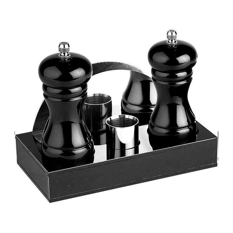 Biradlı GRV-199 Akrilik Menaj Seti, 4'lü, 18.5x9.5x3 cm, Siyah - 1