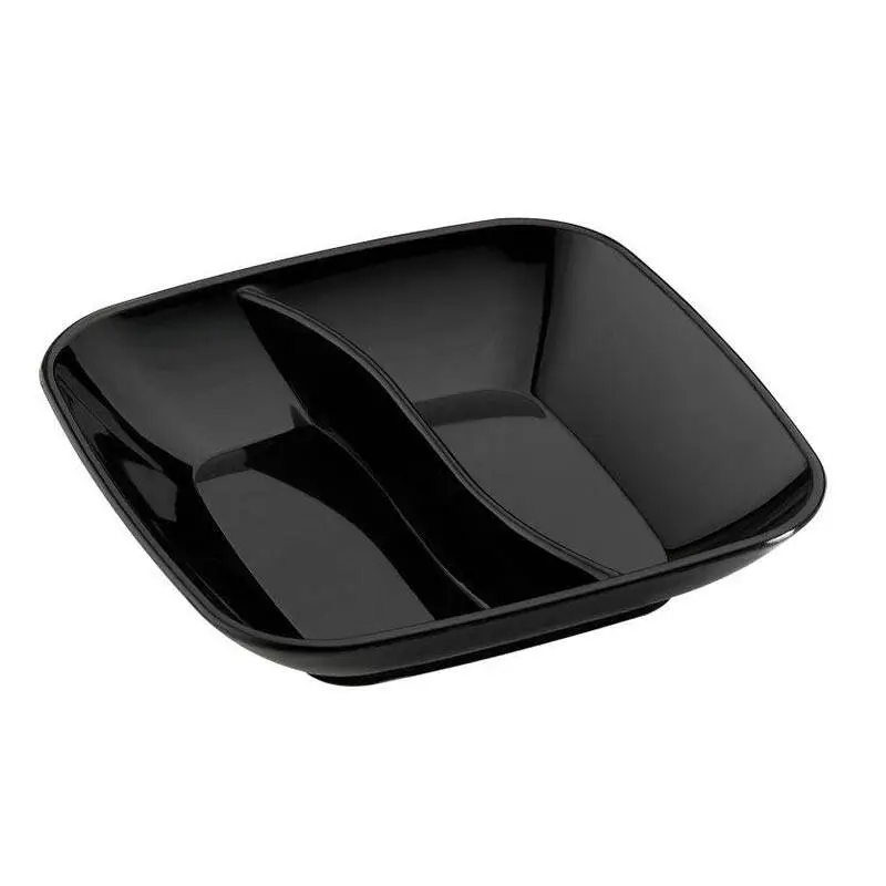 Bora Plastik 2 Bölmeli Sos Kabı, Kare , Polikarbonat, 8.5 cm, Siyah - 1
