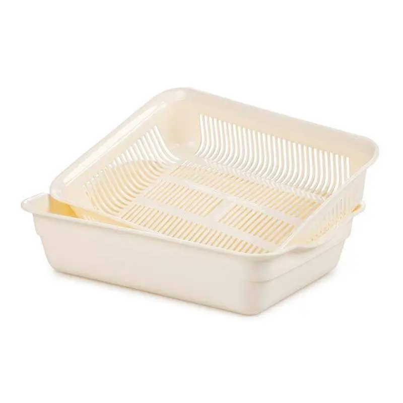 Bora Plastik Dayanıklı Sebze Meyve Yıkama Süzgeci, 39.5 cm, Krem - 1