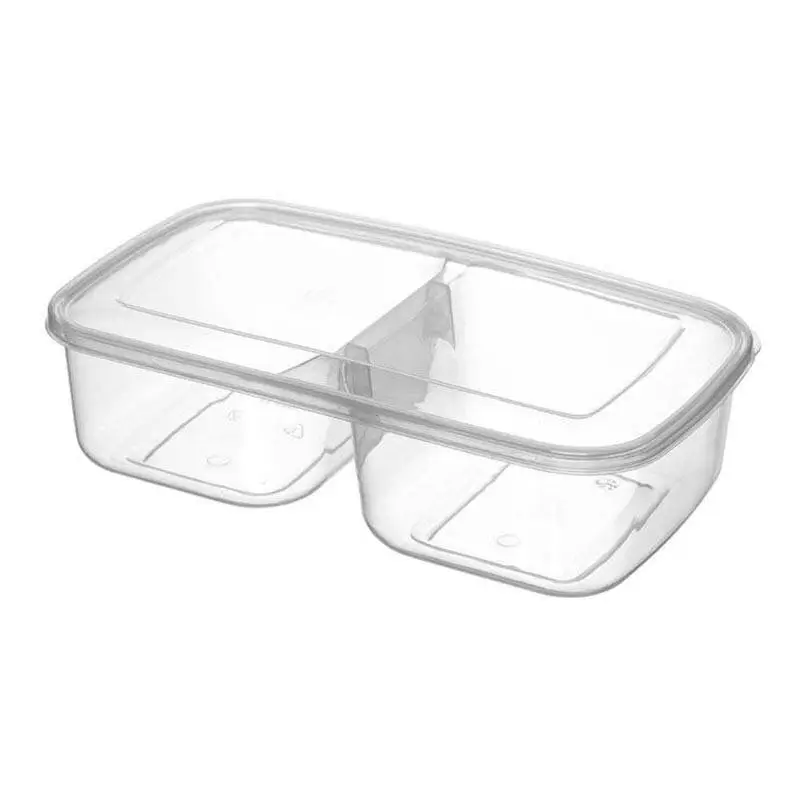 Bora Plastik İki Bölmneli Saklama Kabı, No: 2, 2x0.75 Lt, Şeffaf - 1