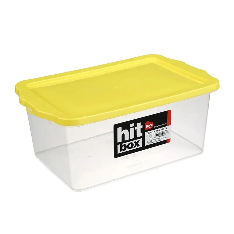 Bora Plastik Kapaklı Saklama Kabı, No: 5, 4.5 Lt, Şeffaf - 1