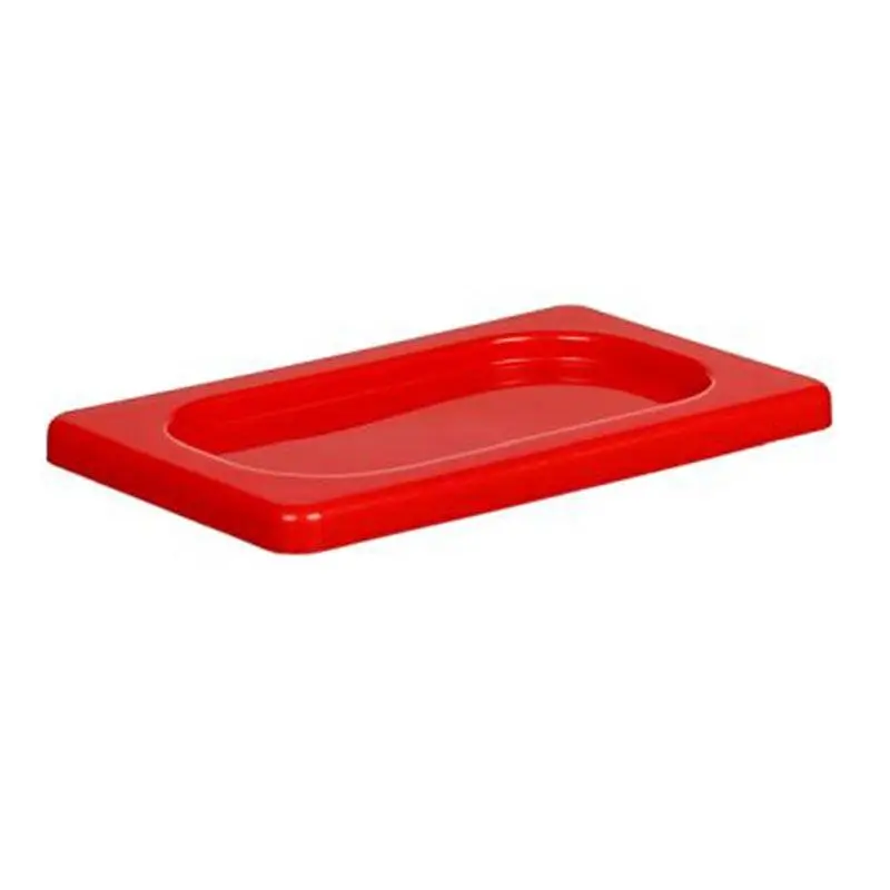Bora Plastik GN 1/9 Kilitli Polipropilen Gastronorm Küvet Kapağı, Kırmızı - 1