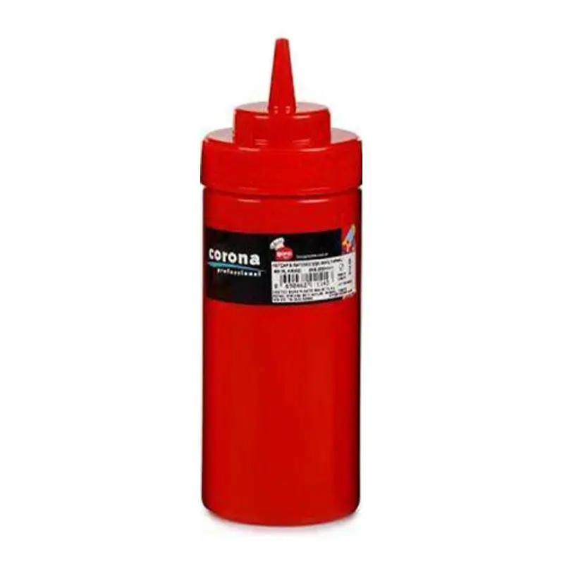 Bora Plastik Profesyonel Sıkma Ketçap Şişesi, Kapaklı, 450 ml, Kırmızı - 1