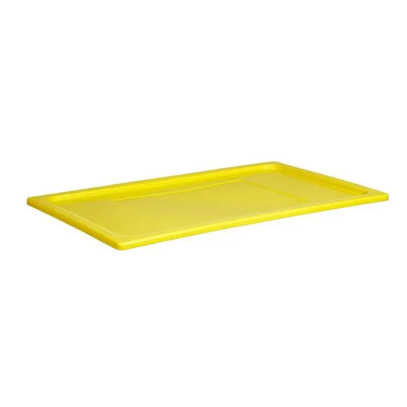 Bora Plastik Saklama Kabı Üst Kapağı, Dikdörtgen, Kilitli, Sarı - 1