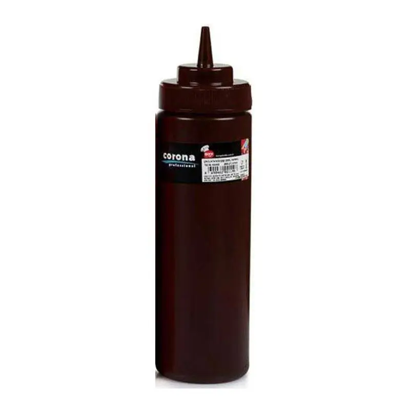 Bora Plastik Sıkma Çikolata Sos Şişesi, Kapaklı, 700 ml, Kahverengi - 1