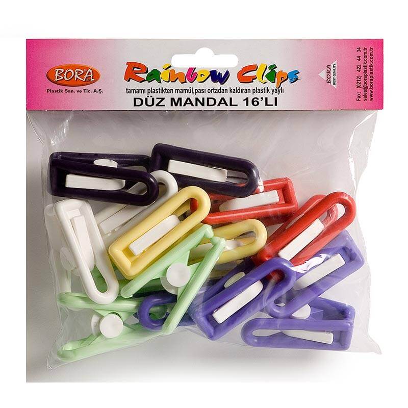 Bora Plastik Yaylı Masa Klipsi, 16'lı Paket - 1