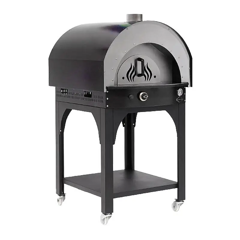 Empero PLF.PLS.D5.B Profesyonel Ev Tipi Taş Tabanlı 25 cm x 4 Pizza Kapasiteli Pizza ve Pide Fırını, Gazlı, Siyah - 4
