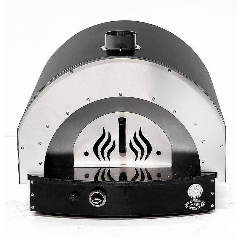 Empero PLF.PLS.D5.B Profesyonel Ev Tipi Taş Tabanlı 25 cm x 4 Pizza Kapasiteli Pizza ve Pide Fırını, Gazlı, Siyah - 1