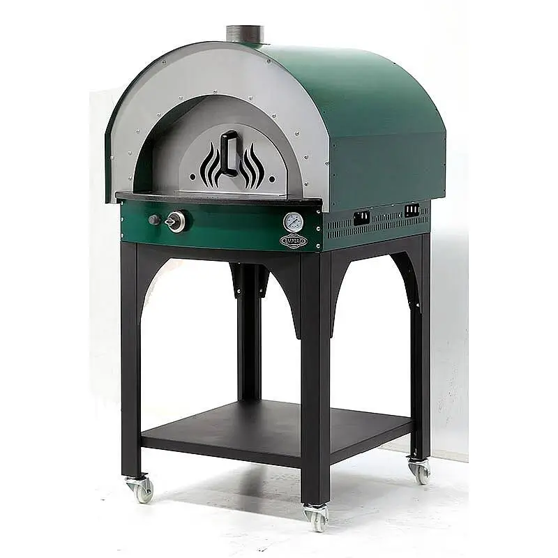 Empero PLF.PLS.D5.G Profesyonel Ev Tipi Taş Tabanlı 25 cm x 4 Pizza Kapasiteli Pizza ve Pide Fırını, Gazlı, Yeşil - 4