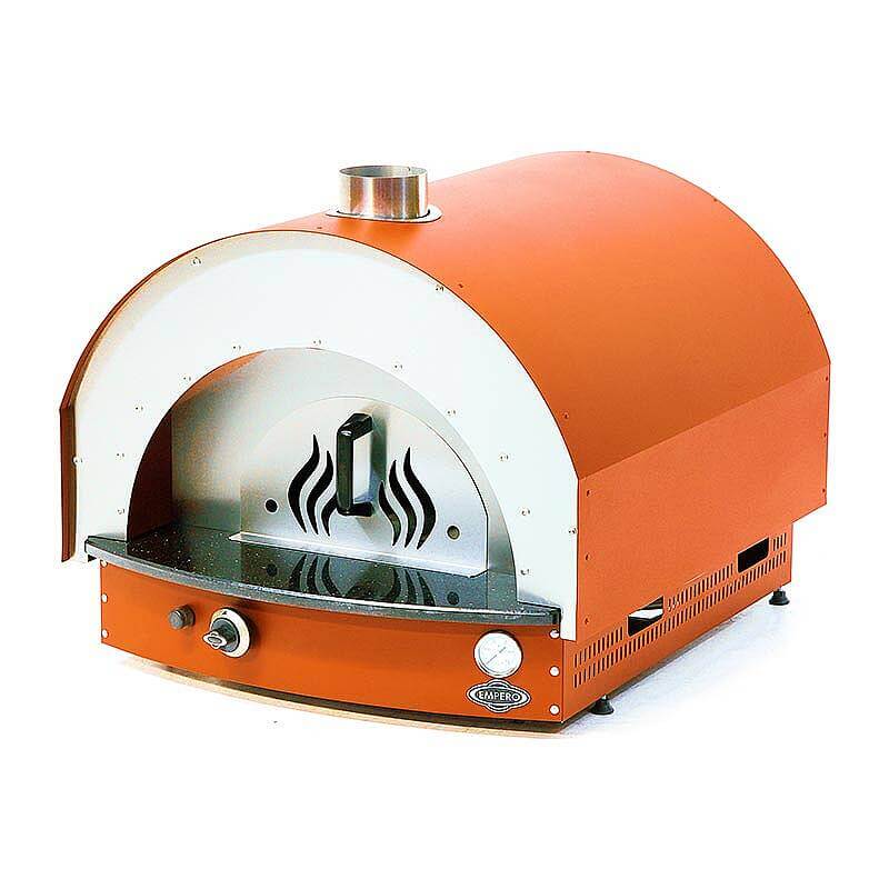 Empero PLF.PLS.D5.O Profesyonel Ev Tipi Taş Tabanlı 25 cm x 4 Pizza Kapasiteli Pizza ve Pide Fırını, Gazlı, Turuncu - 3