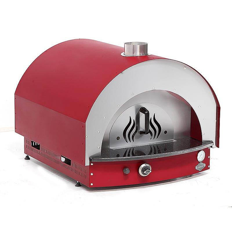 Empero PLF.PLS.D5.R Profesyonel Ev Tipi Taş Tabanlı 25 cm x 4 Pizza Kapasiteli Pizza ve Pide Fırını, Gazlı, Kırmızı - 3