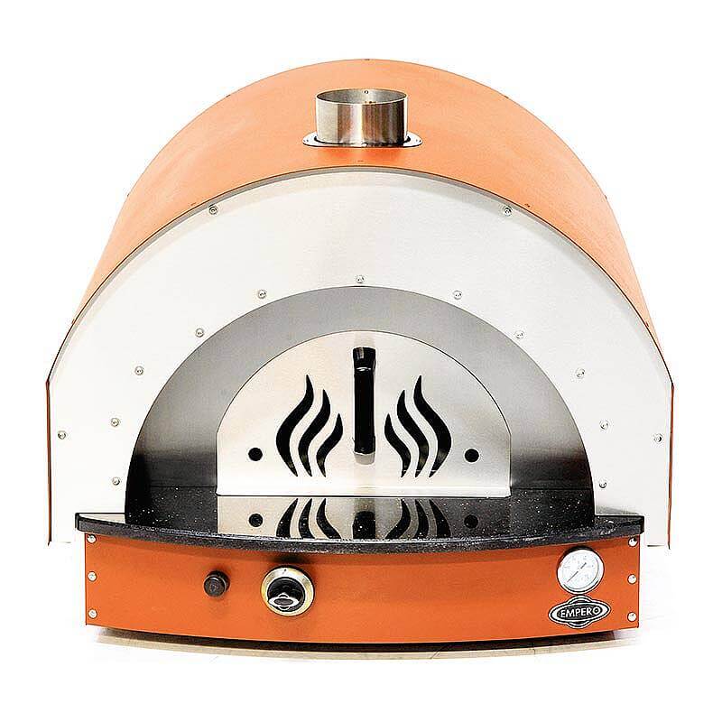 Empero PLF.PLS.D5.W.O Profesyonel Ev Tipi Taş Tabanlı 25 cm x 4 Pizza Kapasiteli Pizza ve Pide Fırını, Odunlu, Turuncu - 2