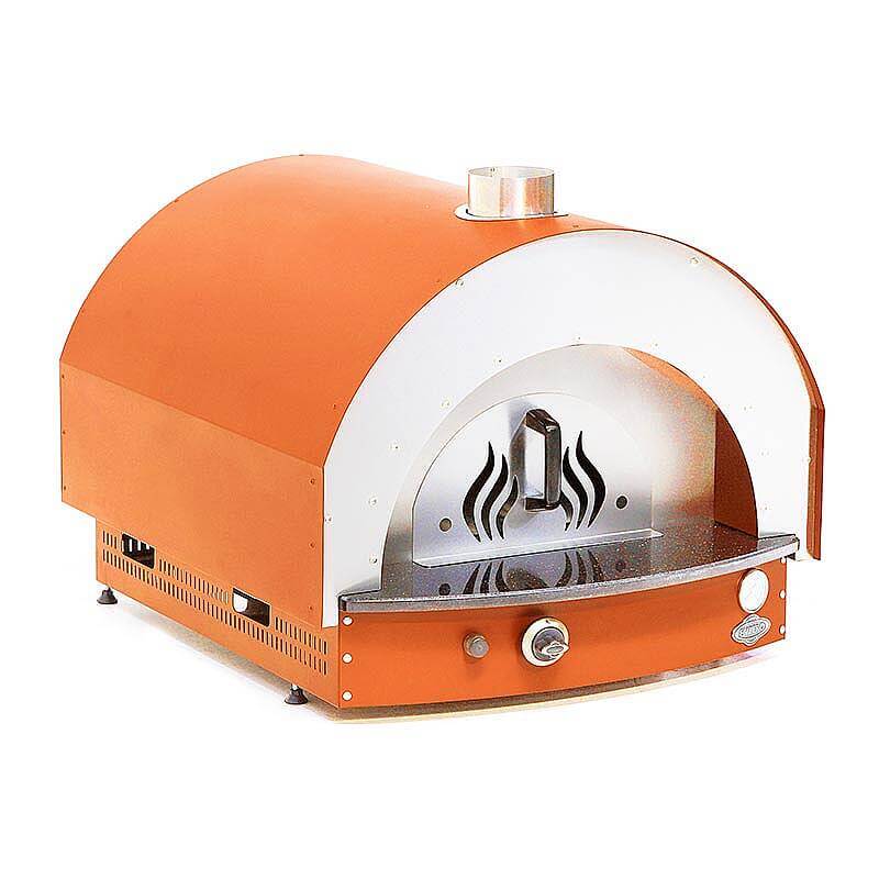 Empero PLF.PLS.D5.W.O Profesyonel Ev Tipi Taş Tabanlı 25 cm x 4 Pizza Kapasiteli Pizza ve Pide Fırını, Odunlu, Turuncu - 1