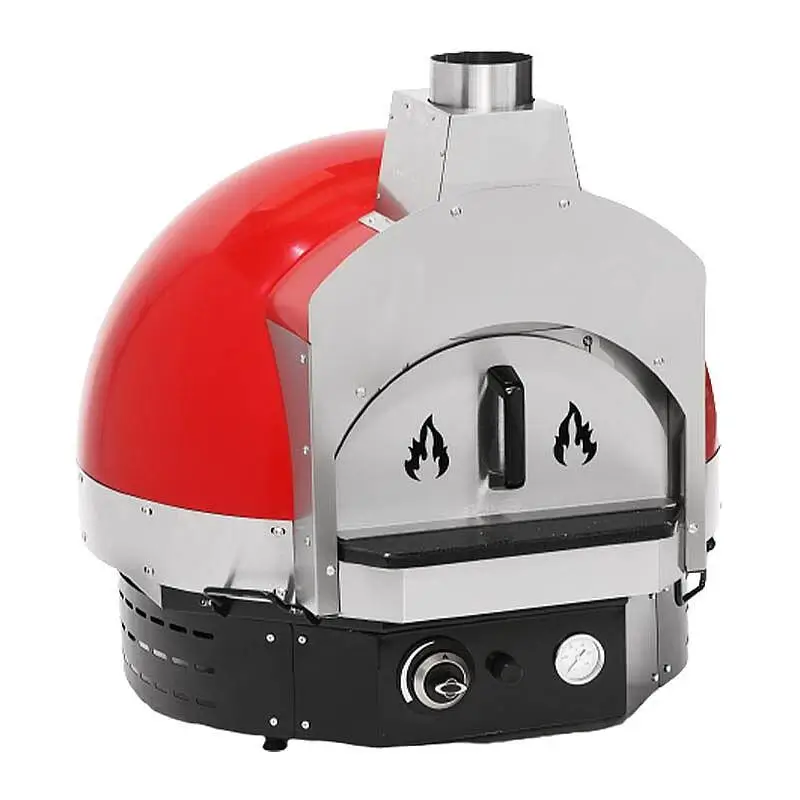 Empero SPO.H-60 Profesyonel Ev Tipi Taş Tabanlı Pizza Fırını, Gazlı, Kırmızı - 2