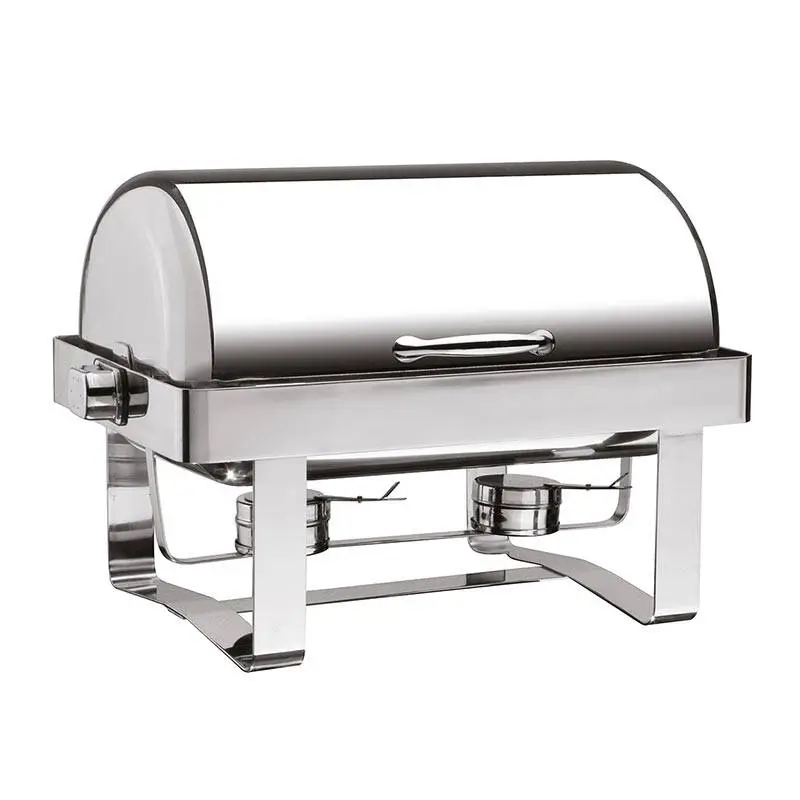 Öztiryakiler Chafing Dish, 180 Derece Açılır Kapak, Düz Ayak, GN 1/1, Jel Yakıtlı - 1