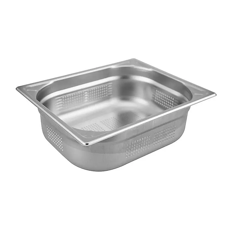 Öztiryakiler GN 1/2-100 mm Köşe Desenli Delikli Gastronorm Küvet, 5.5 Lt. - 1