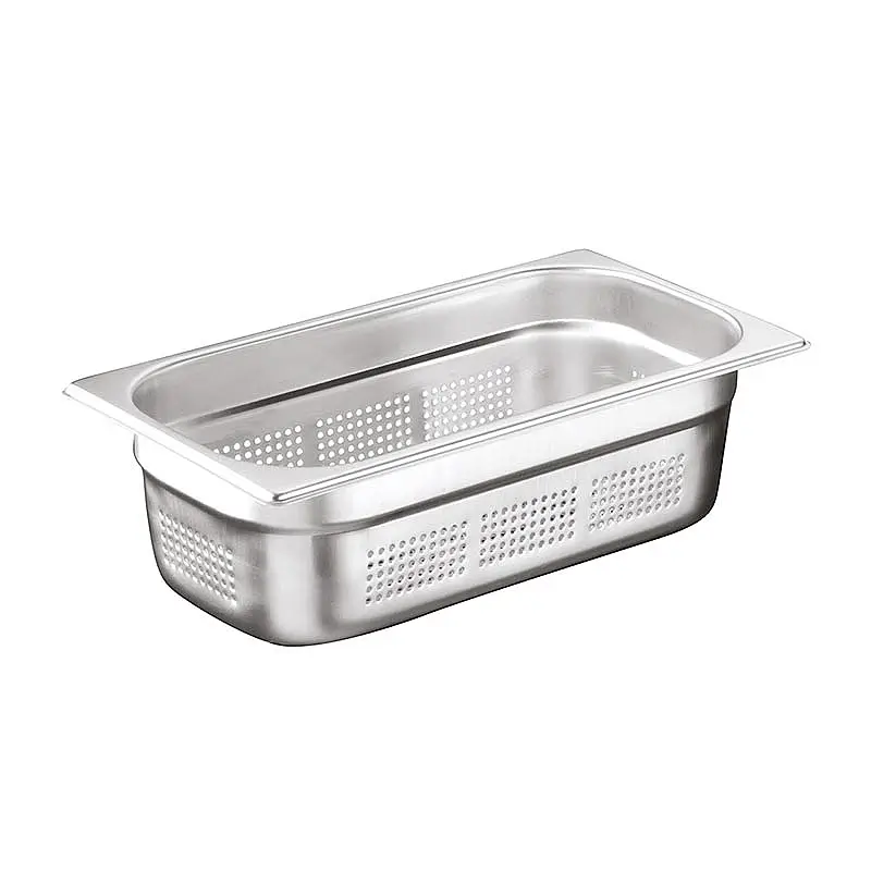 Öztiryakiler GN 1/3-100 mm Köşe Desenli Delikli Gastronorm Küvet, 3.25 Lt. - 1