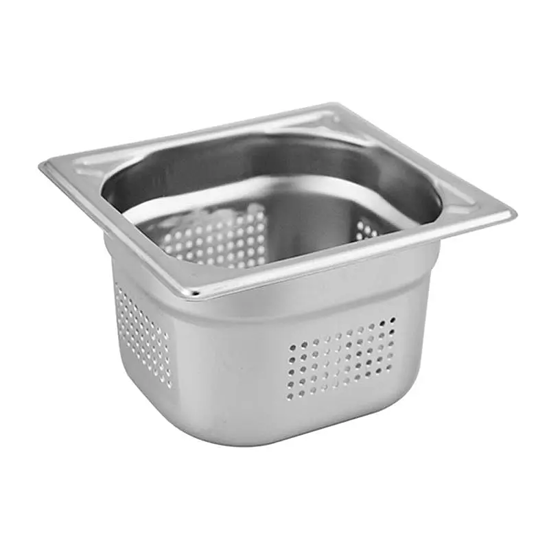 Öztiryakiler GN 1/6-150 mm Köşe Desenli Delikli Gastronorm Küvet, 2.25 Lt. - 1