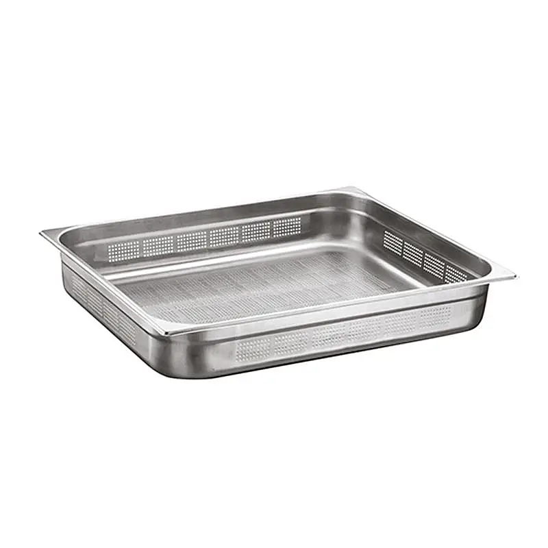Öztiryakiler GN 2/1-65 mm Delikli Standart Gastronorm Küvet, Paslanmaz Çelik - 1
