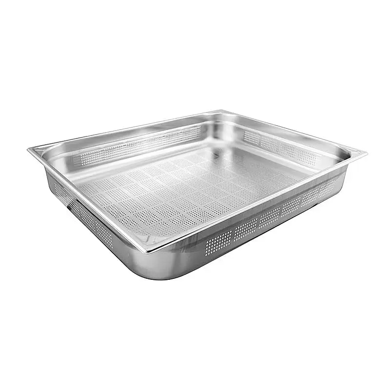 Öztiryakiler GN 2/1-65 mm Köşe Desenli Delikli Gastronorm Küvet, 16.5 Lt. - 1