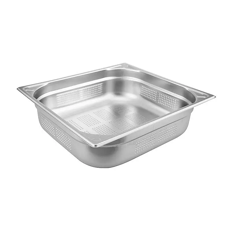 Öztiryakiler GN 2/3-40 mm Köşe Desenli Delikli Gastronorm Küvet, 3 Lt. - 1