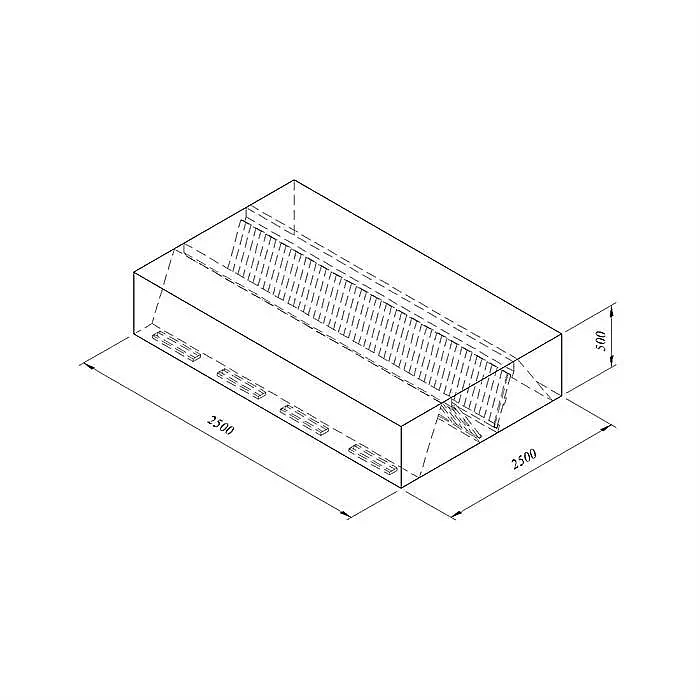 Öztiryakiler Kutu Tip Filtreli Çift Cidar Davlumbaz, 250x250 cm, Endüstriyel - 1