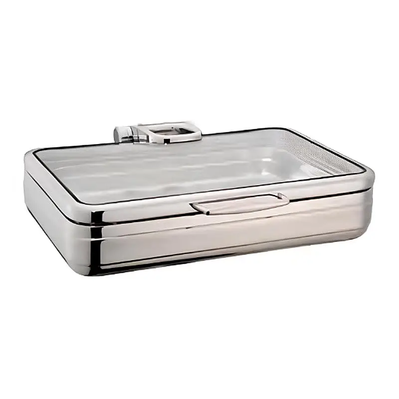 Öztiryakiler Lux Hidrolik Cam Kapaklı Dikdörtgen Chafing Dish, GN 1-2, 4 Lt, Kolay Temizlenebilir - 1