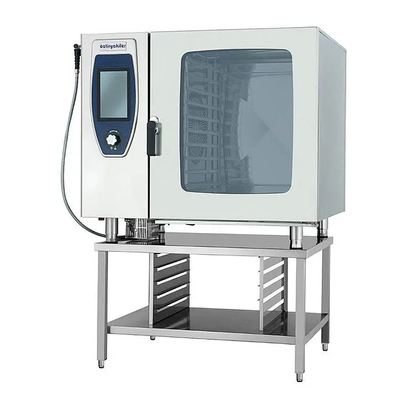 Öztiryakiler OKFE 102 C Konveksiyonlu Kızaklı Kombi Fırın, 10 Adet GN 2/1 Tepsi Kapasiteli, Elektrikli, 123x109x108 cm. - 1