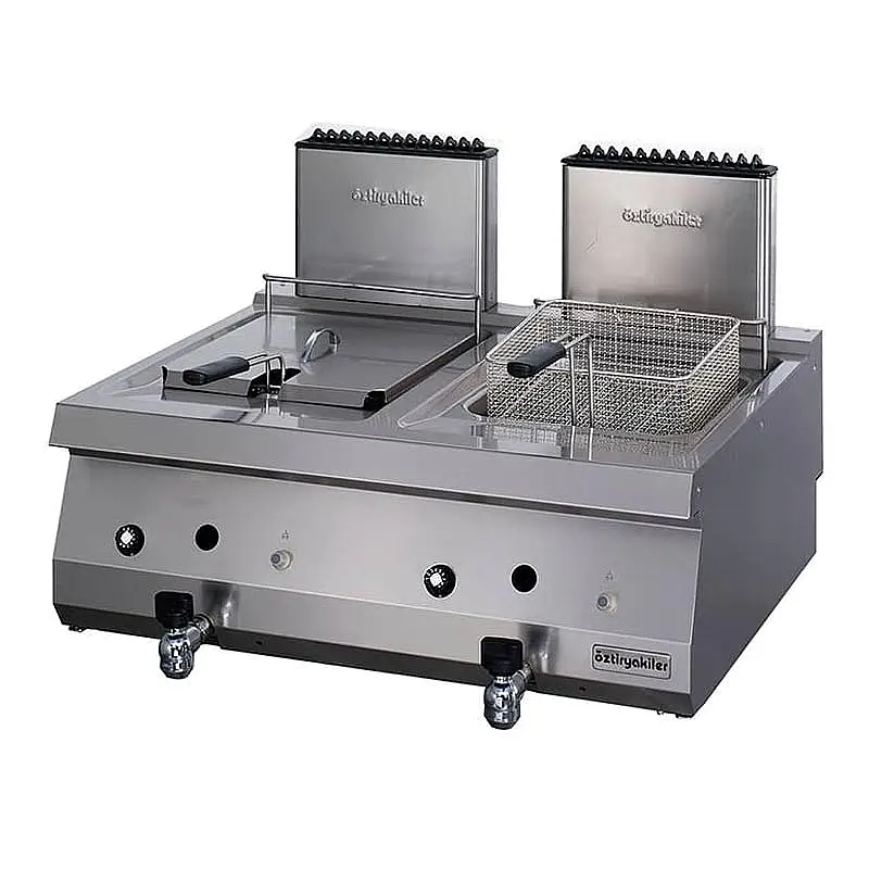 Öztiryakiler Optimum 700 Seri OFG 8070 E Set Üstü İkili Fritöz, 80x70x28 cm, 12+12 Lt, Gazlı, 20 kW. - 1