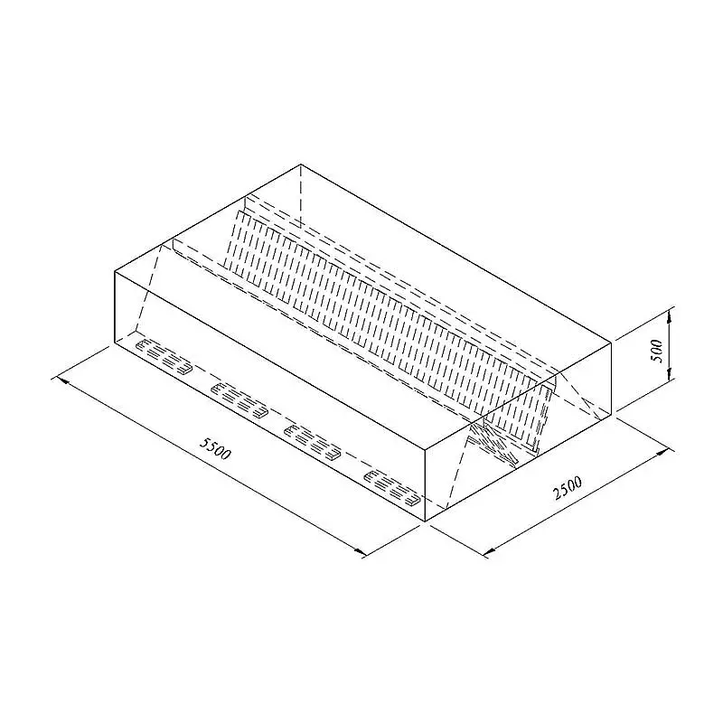 Öztiryakiler Orta Tip Filtreli Çift Cidar Davlumbaz, 550x250 cm, Endüstriyel - 1