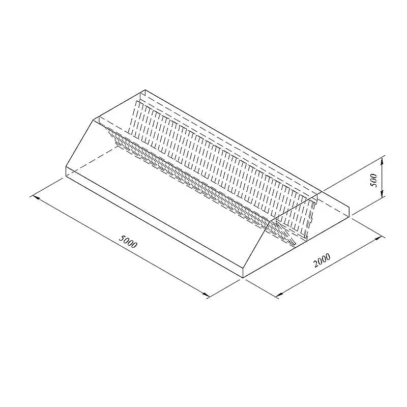 Öztiryakiler Orta Tip Filtreli Davlumbaz, 500x200 cm, Paslanmaz Çelik - 1