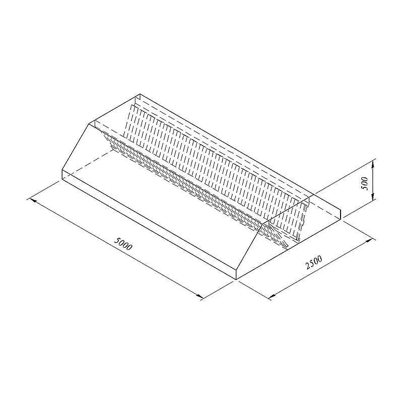 Öztiryakiler Orta Tip Filtreli Davlumbaz, 500x250 cm, Paslanmaz Çelik - 1