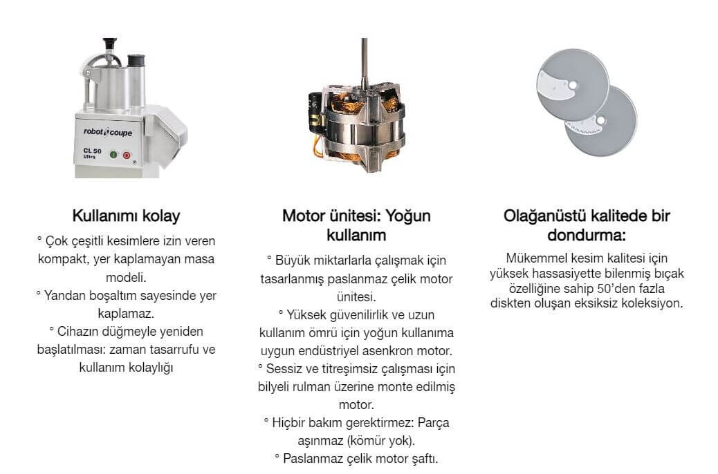 Robot Coupe CL 50 Ultra Sebze Doğrama Makinesi, Çelik Hazne - 8