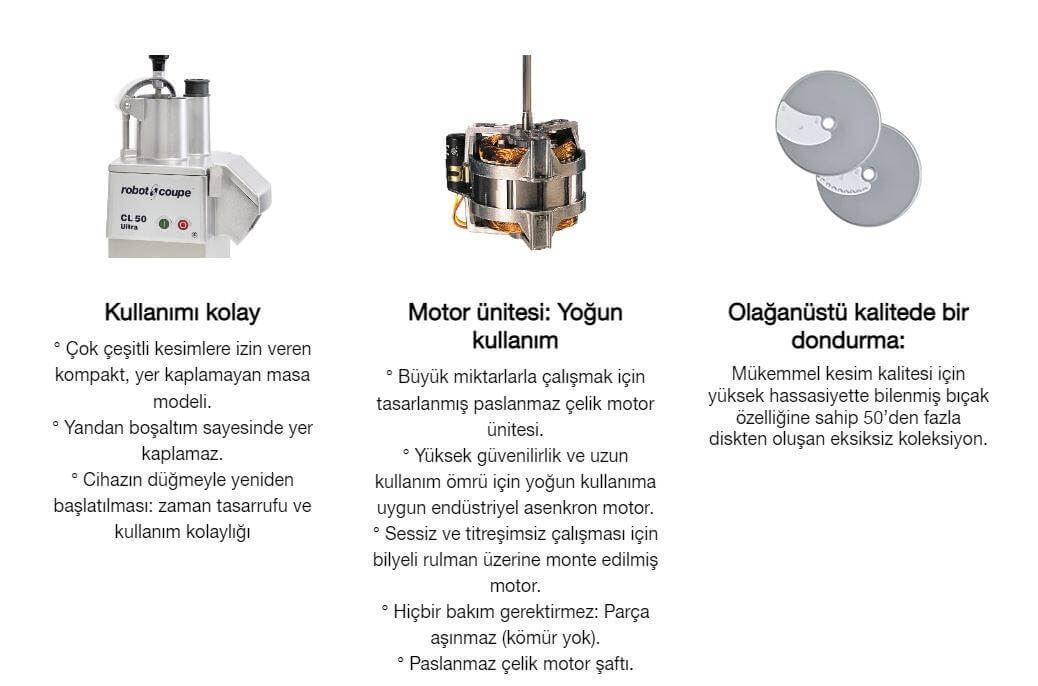Robot Coupe CL 50 Ultra Sebze Doğrama Makinesi, Çelik Hazne - 8