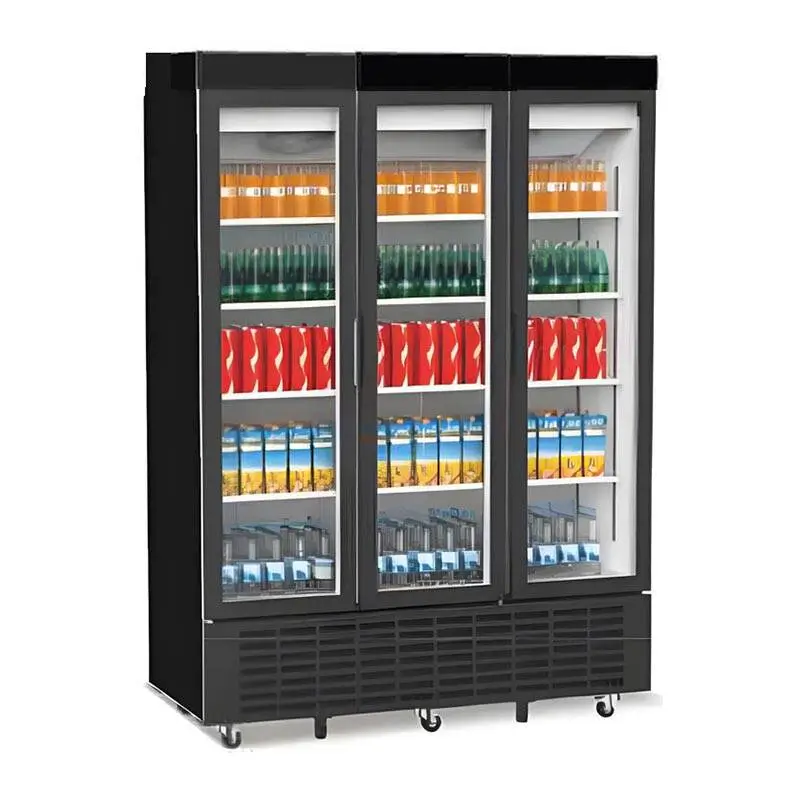 Senox SDS-1510 Dik Tip Kanopili Market Teşhir Dolabı, 3 Kapılı, 620 Şişe Kapasiteli - 1