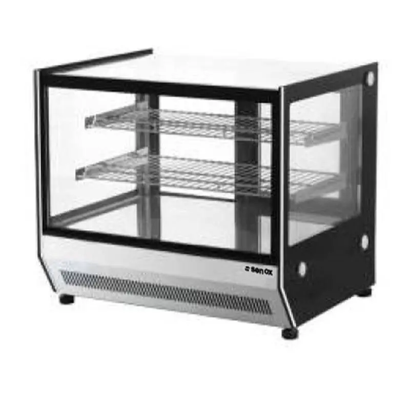 Senox Set Üstü Sıcak Teşhir Dolabı, Panaromik Cam, 90 cm, 120 Lt, Siyah - 1