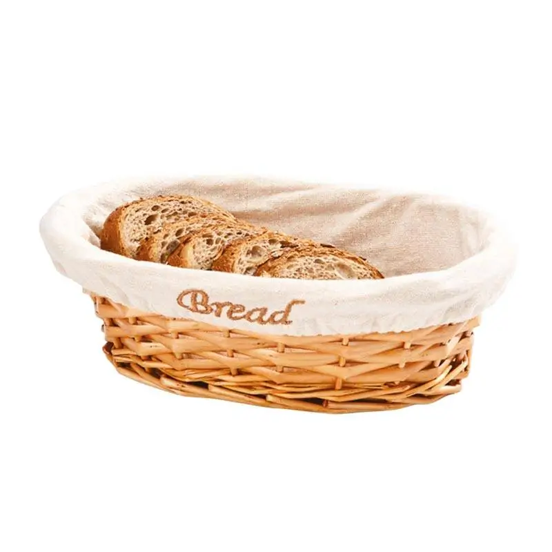 Zicco JN-2517 Bezli Ekmek Sepeti, Oval, Açık Kahverengi, 24x17x7 cm - 1
