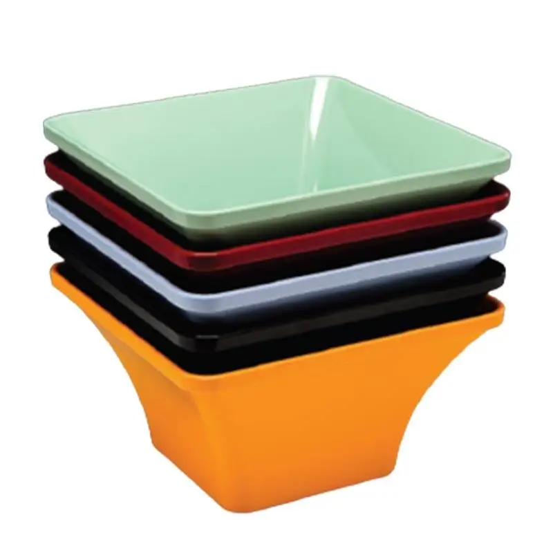 Zicco K-1407 Köşeli Kase, Melamin, Yeşil, 27x27x14.5 cm - 1