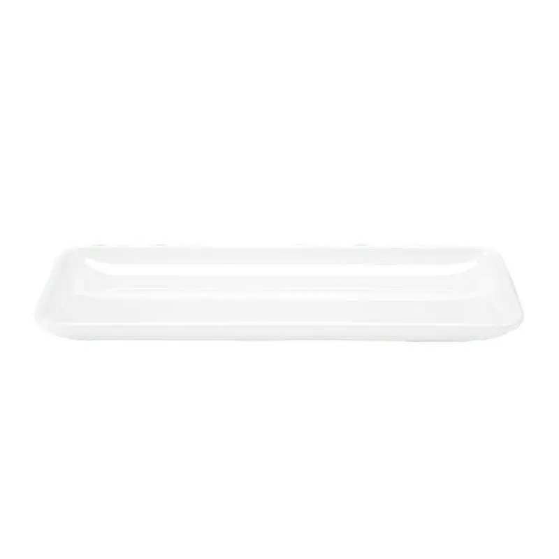 Zicco K-2028 Dikdörtgen Teşhir Sunum Tabağı, Melamin, Beyaz, 21x51x4 cm - 1