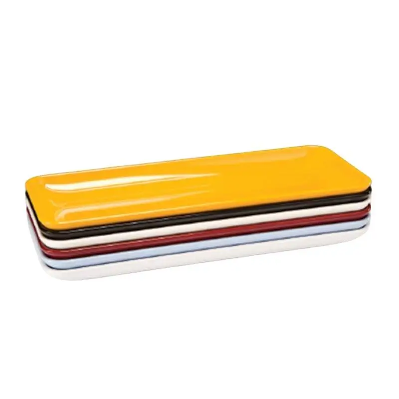 Zicco K-2028 Dikdörtgen Teşhir Sunum Tabağı, Melamin, Sarı, 21x51x4 cm - 1